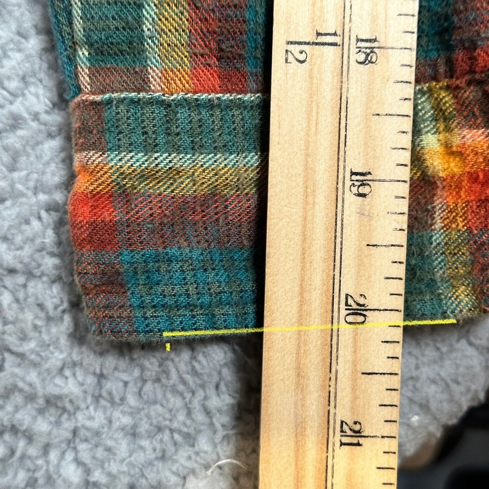 LL Bean Fleece Lined Plaid Flannel Hoodie Shirt Jacket Kids Large 14-16 Outdoor - Picture 8 of 16